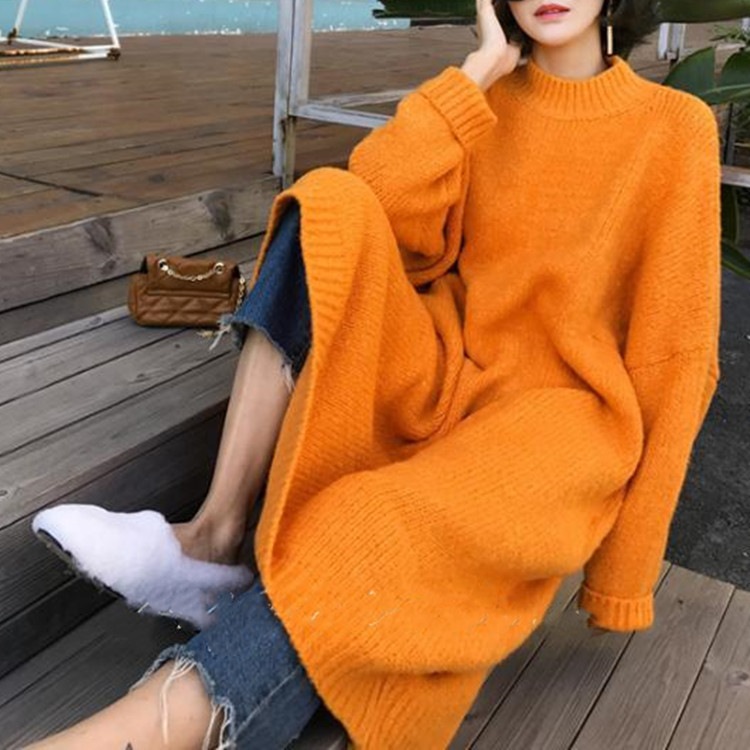 Fat Mm 大きいサイズ プルオーバー セーター ロング スカート秋と冬の新しいカジュアル ルーズ