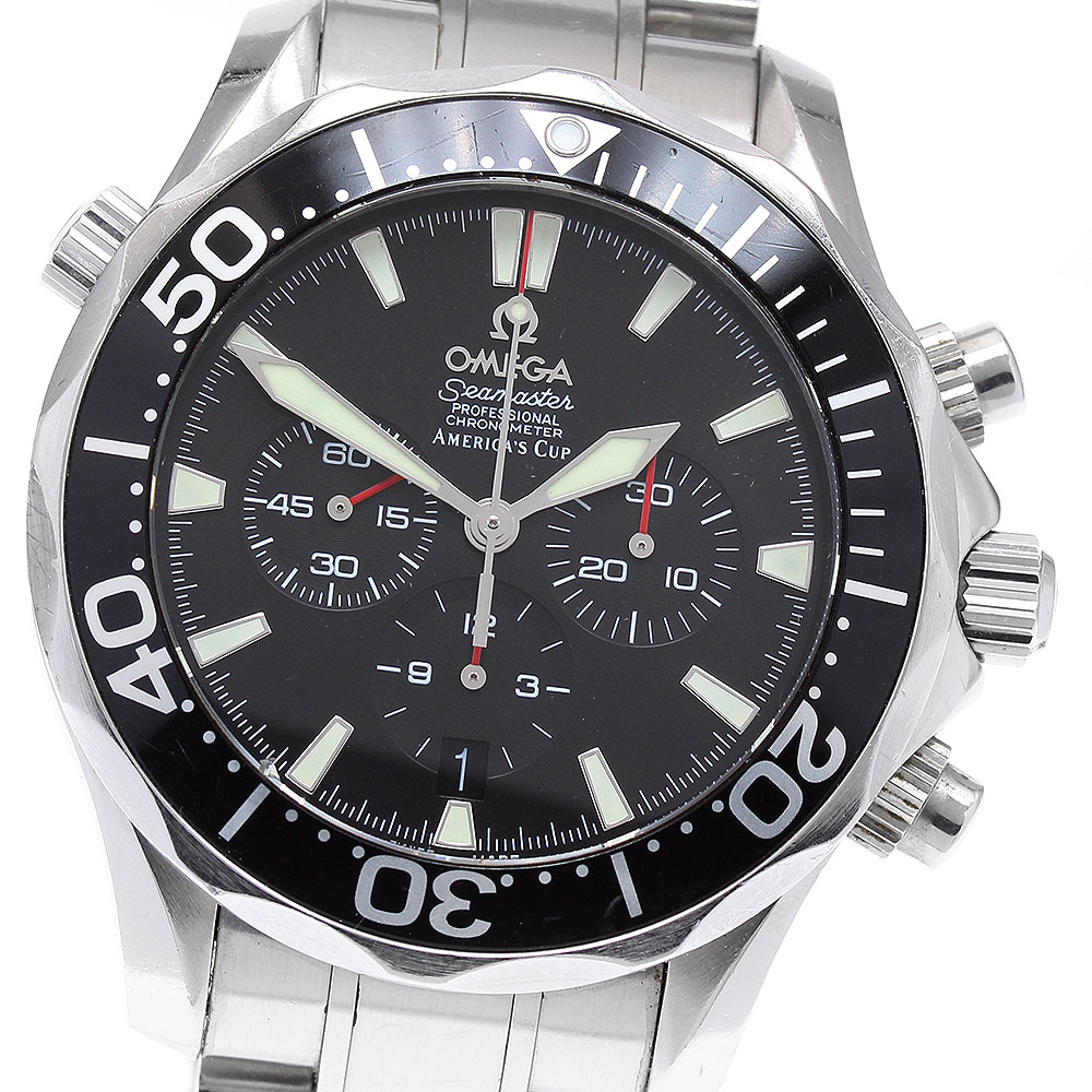 ジャンク オメガ OMEGA 2594.50 シーマスター300 クロノグラフ デイト 自動巻き メンズ 保証書付き_905322【中古】