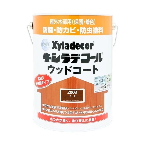 カンペハピオ 水性キシラデコール ウッドコート チーク 3.4L