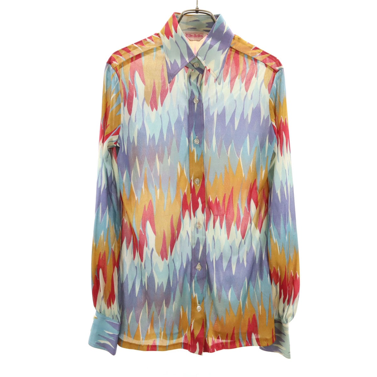 Elles Belles 70s ヴィンテージ 総柄 長袖 シャツ 13/14 マルチ レディース 古着 6,320円