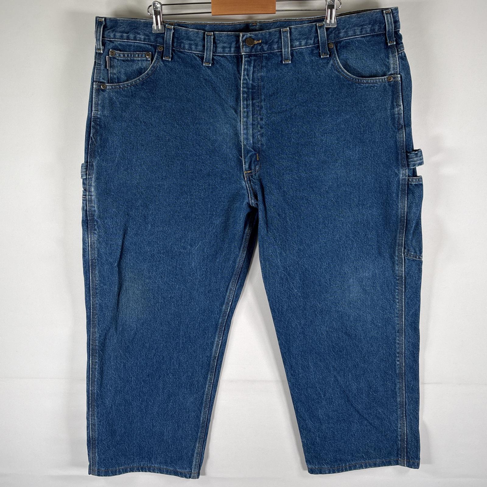 古着 デニムパンツ ペインター ワーク ジーンズ ジーパン ボタンフライ 色落ち w46 L30 ブルー メンズ