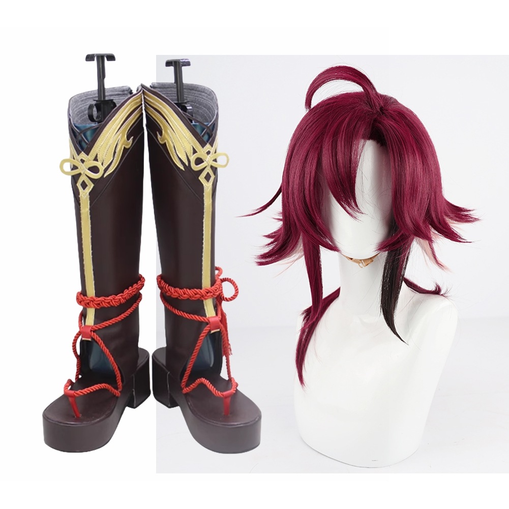 鹿野院平蔵 しかのいんへいぞう コスプレ靴 ブーツ ウィッグ付き コスプレ 演出服 アニメ 祭り ハロウィン クリスマス 学園祭 文化祭 仮装