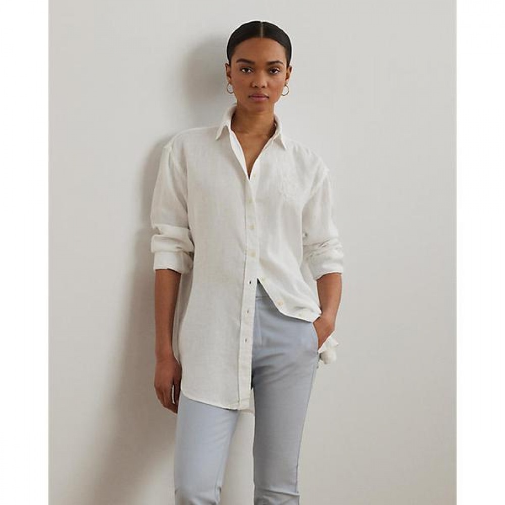 ローレンラルフローレンオーバーサイズフローラルロゴリネンシャツ (WMLRSHTS6820476100)