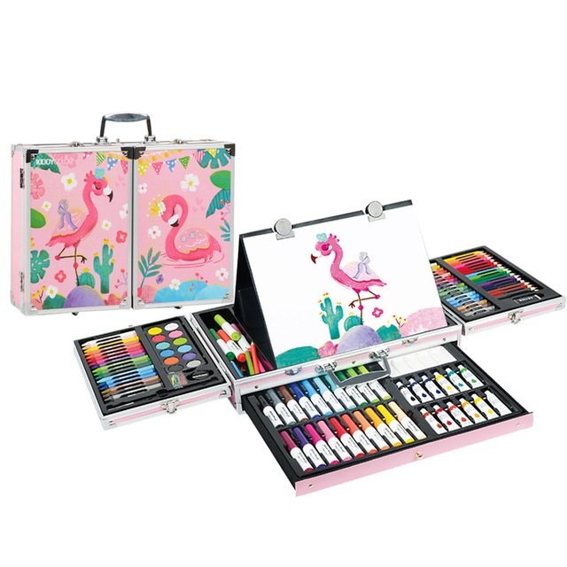 135点文具房セット お絵かきセット アートセット ミニイーゼル付き アルミ収納ケース付き 画材