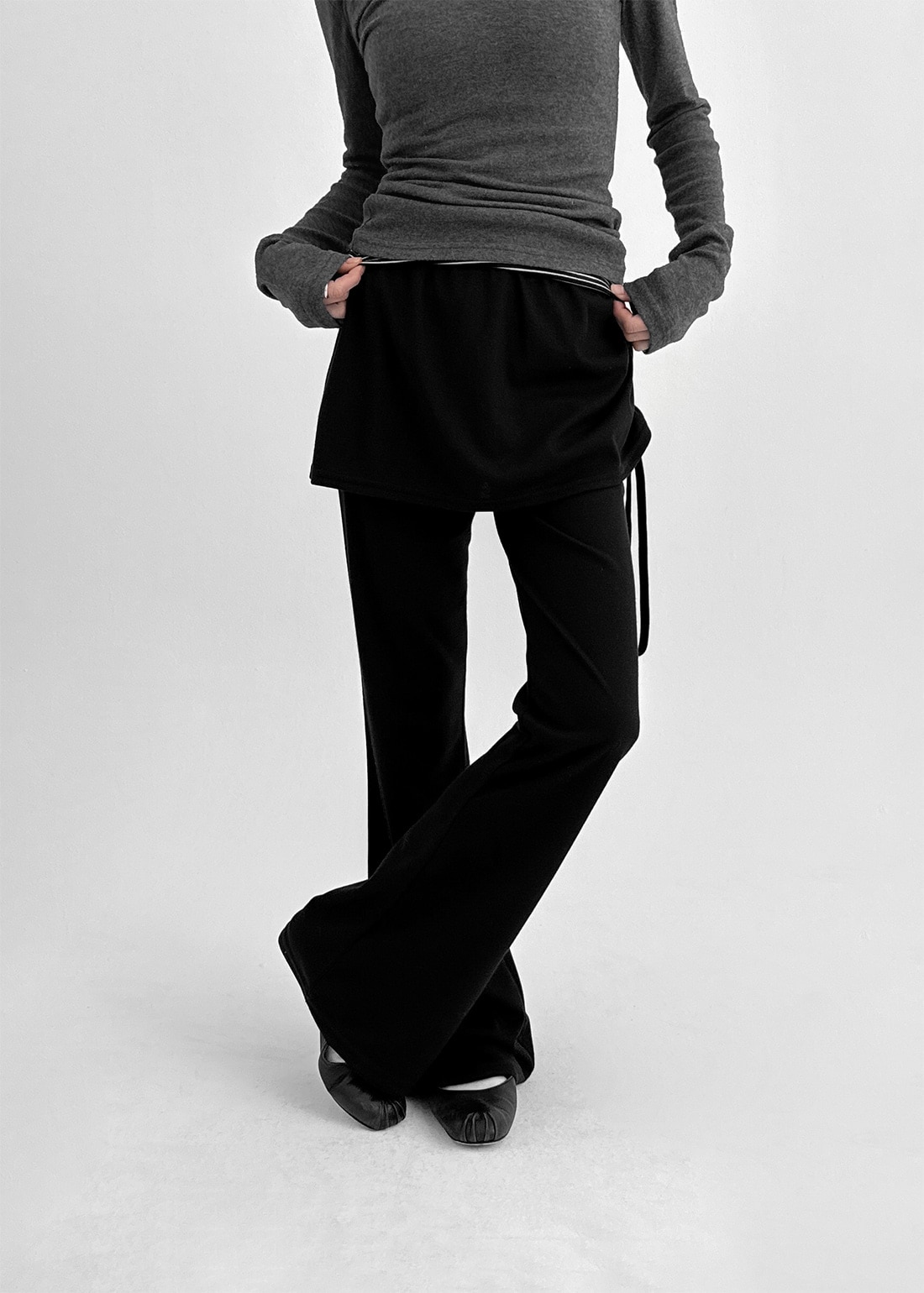 リビアシャーリングバンディングスカートパンツ