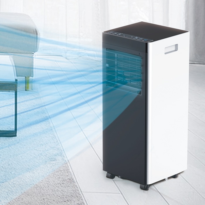 2.3kW オートルーバー付き ポータブルエアコン AIRMOVE エアムーブ QS518WB ホワイト リモコン付