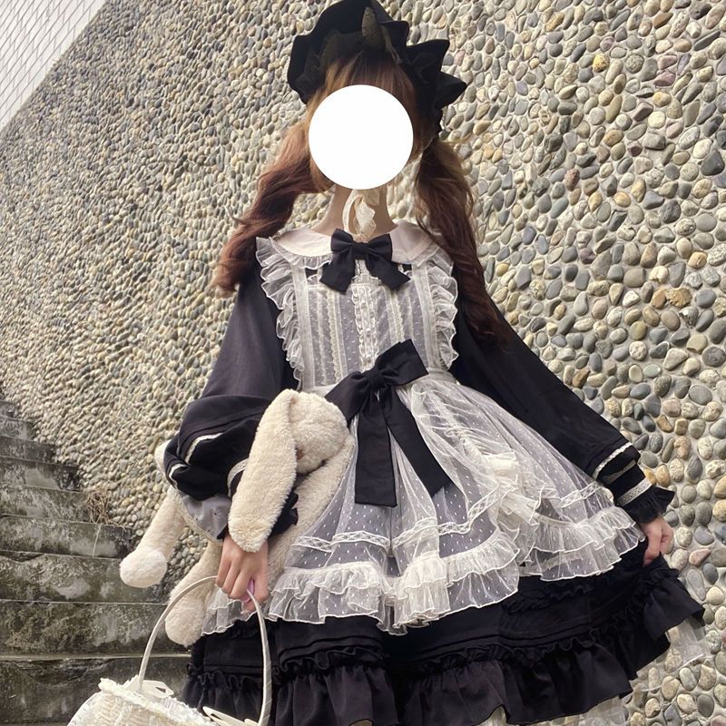 二次元かわいい新作公主 かわいい ロリ学園祭 文化祭ワンピースコスプレ ロリータゴスロリメイド服洋装メガ割カラコンサンダル f Yt ハニーズ