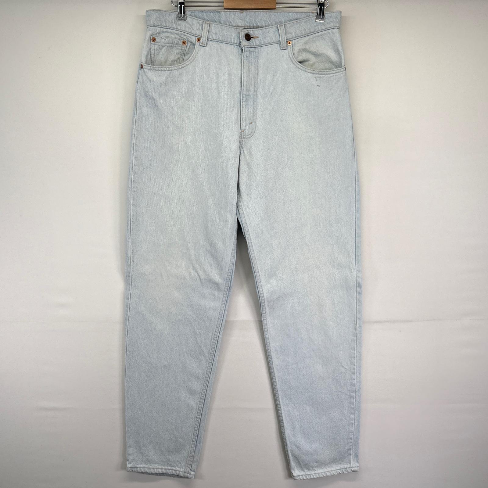 古着 USA製 デニムパンツ 550 テーパード ジーンズ ジーパン 長ズボン ロング w36 L34 アイスブルー メンズ