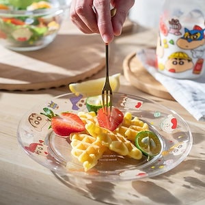 漫画クレヨンしんちゃんミッキーガラスサラダボウル耐高温ミルクカップかわいいデザート皿少女ガラス食器