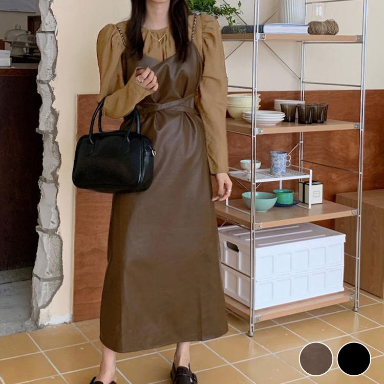 ブラウスワンピースセットアップレディース2点セット春春冬春春おしゃれ長袖トップスクルーネック