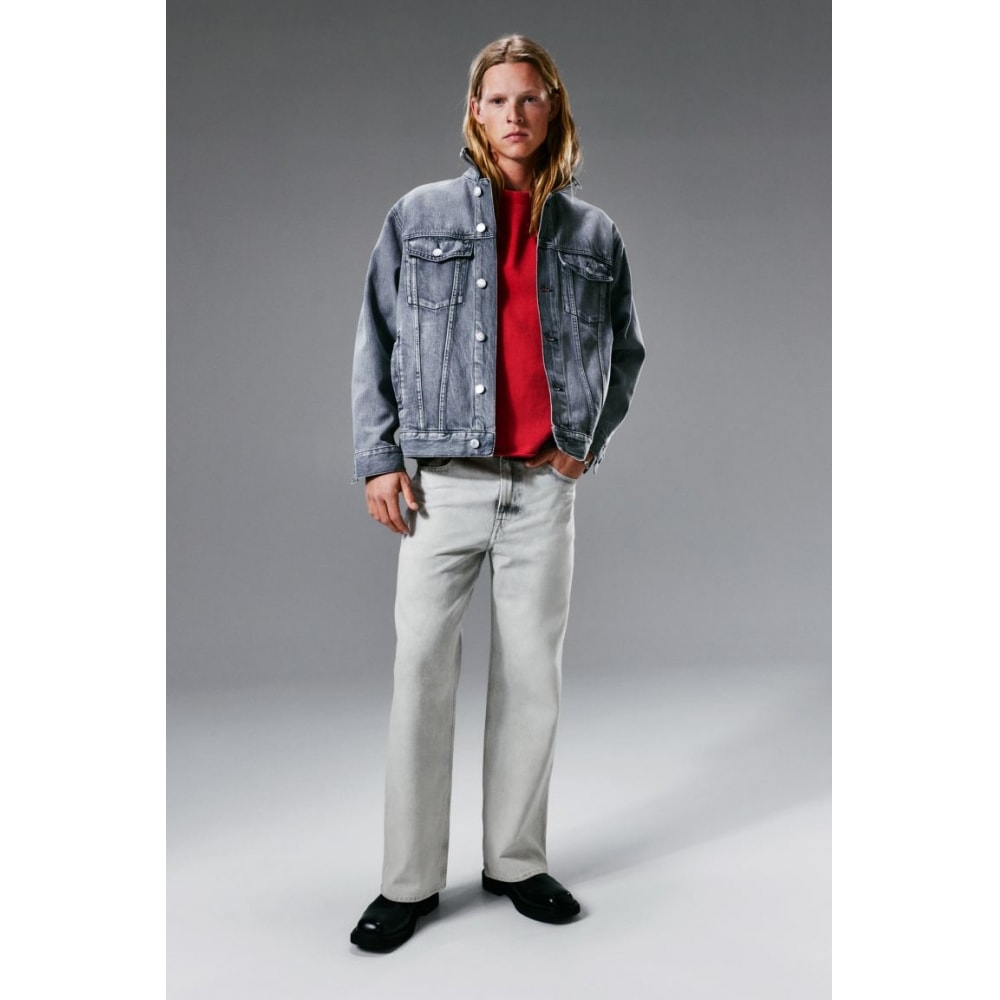 H&M ルーズハイジーンズライトグレー