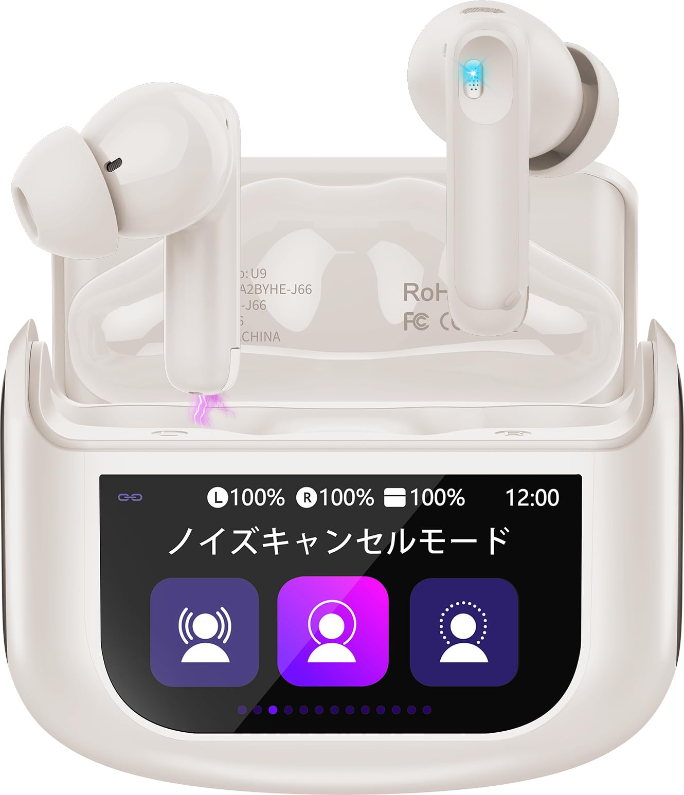 イヤホン bluetooth ワイヤレスイヤホン【2025年最新多機能タッチスクリーンとANC搭載】ブルートゥースイヤホン bluetooth5.4 低音ステレオヘッドフォン ENC通話ノイズキャンセ