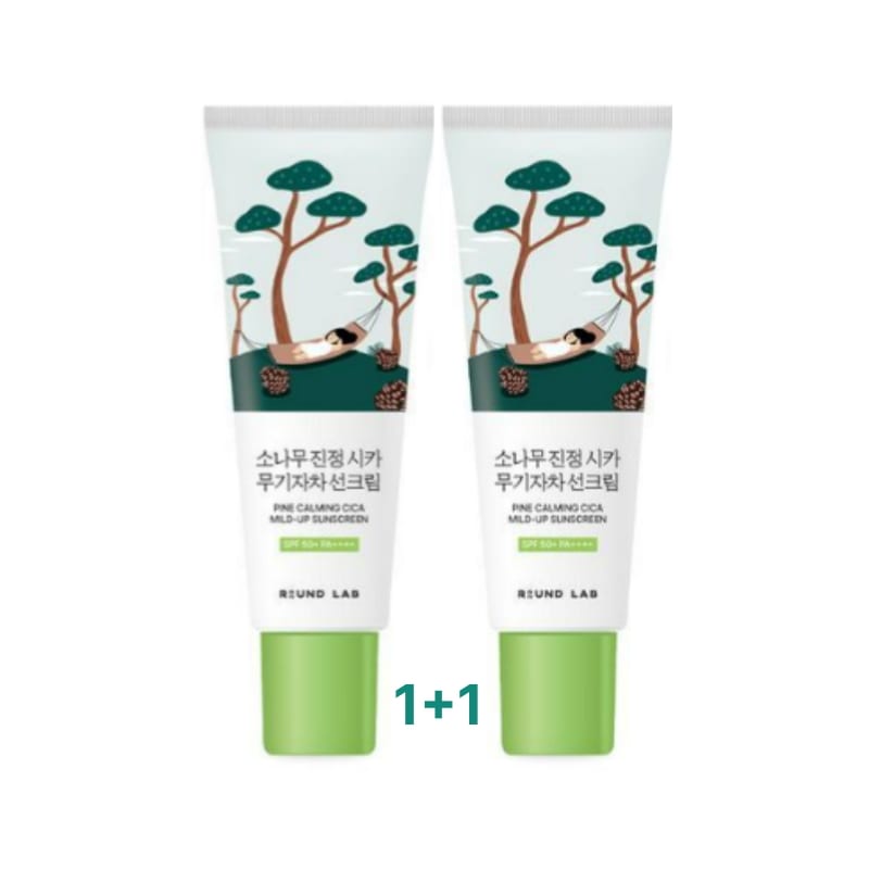 【1+1】松の木 鎮静 シカ 無機日焼け止め SPF 50+ PA++++ 40ml x 2個