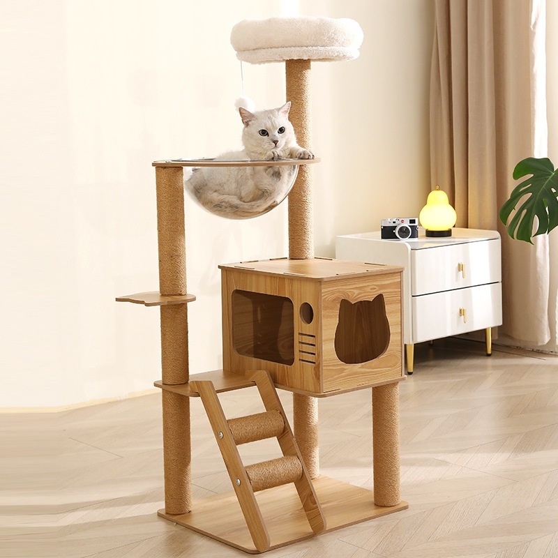 キャットネスト多層猫クライミングフレームキャットツリー統合ジャンプ台スペースカプセル多機能猫棚サイザル麻マルチ猫ペット用品