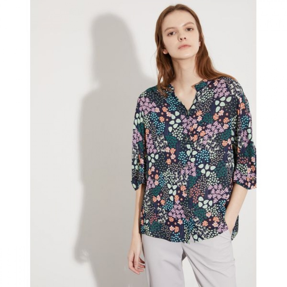 [デイリーリスト] ヒューマンドッグシフォンプリントブラウス_MDBNL3M4261