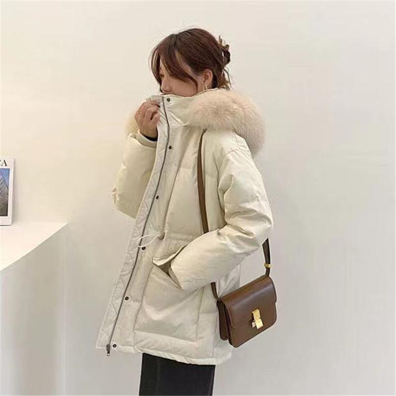 ダウンジャケットレディース冬服フード付きフェイクファージップアップ厚無地秋冬ダウンコートゆったり暖かい保温防寒羽織り極暖