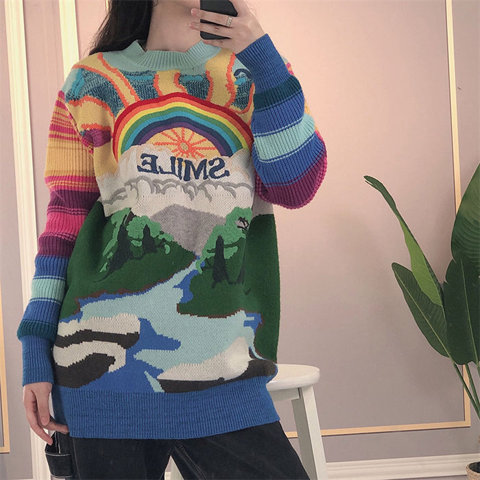 春コーデ ニット きれいめ 長袖 セーター 丸首 クルーネック トレーナー プルオーバー ニットワンピ 春 冬 秋 ニットセーター