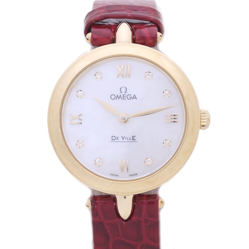 デュードロップ ダイヤ8P 424.53.27.60.55.001【22年購入】K18YGイエローゴールド × 革 レディース / 38914 未使用【腕時計】