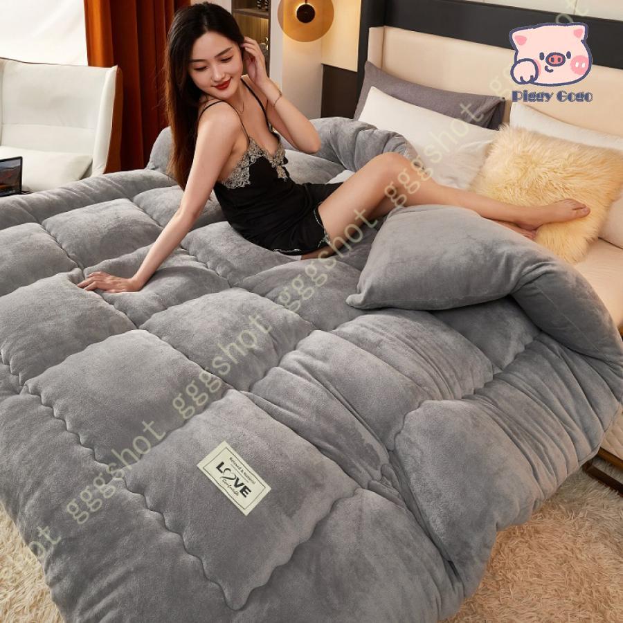 冬の新作羽毛ふとん ダブル 無地カラー 保温 肌触り良い 洗える 静電気防止 ふんわりとろける肌触り 抗菌防臭 フィットキルトで更に暖か 掛布団 フランネル 毛布