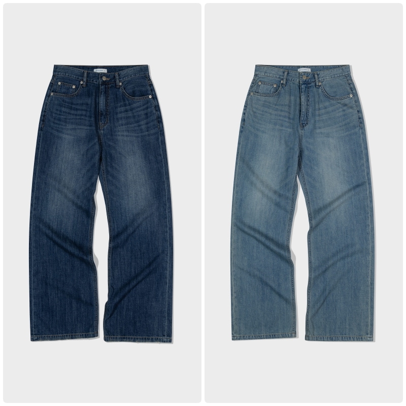 【LOW CLASSIC】 AIRY RELAXED-FIT JEANS : 2COLORS