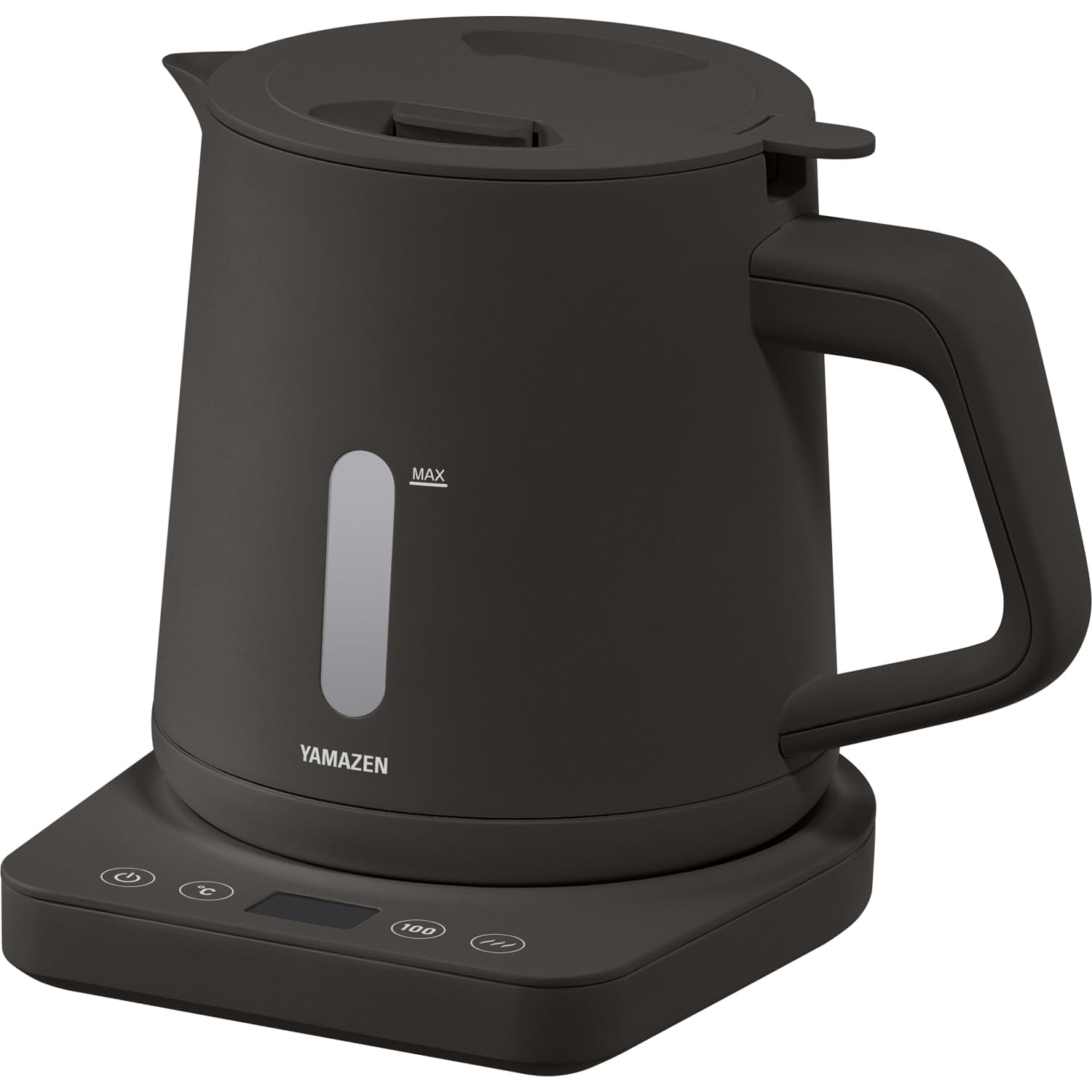 [山善] 電気ケトル 電気ポット 1.0L 1200W 一人暮らし 二人暮らし 湯こぼれ防止 温度調節 保温 空焚き防止 オートオフ機能 お手入れ簡単 ブラック YKU-SC1210J(B)