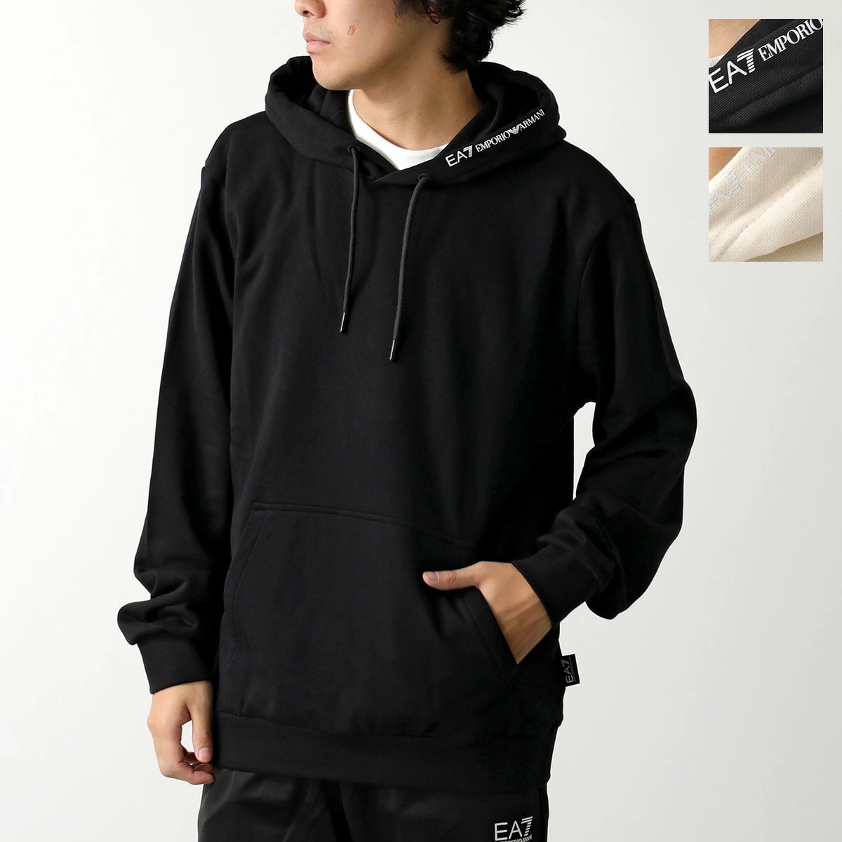 EA7 EMPORIO ARMANI エアセッテ エンポリオアルマーニ パーカー 6DUM13 PJTKZ メンズ プルオーバー フーディ ロゴ カラー2色