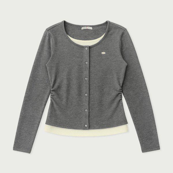 女性ウェールレイヤードボタンカーディガン_10560-131-204-12-055_グレー055