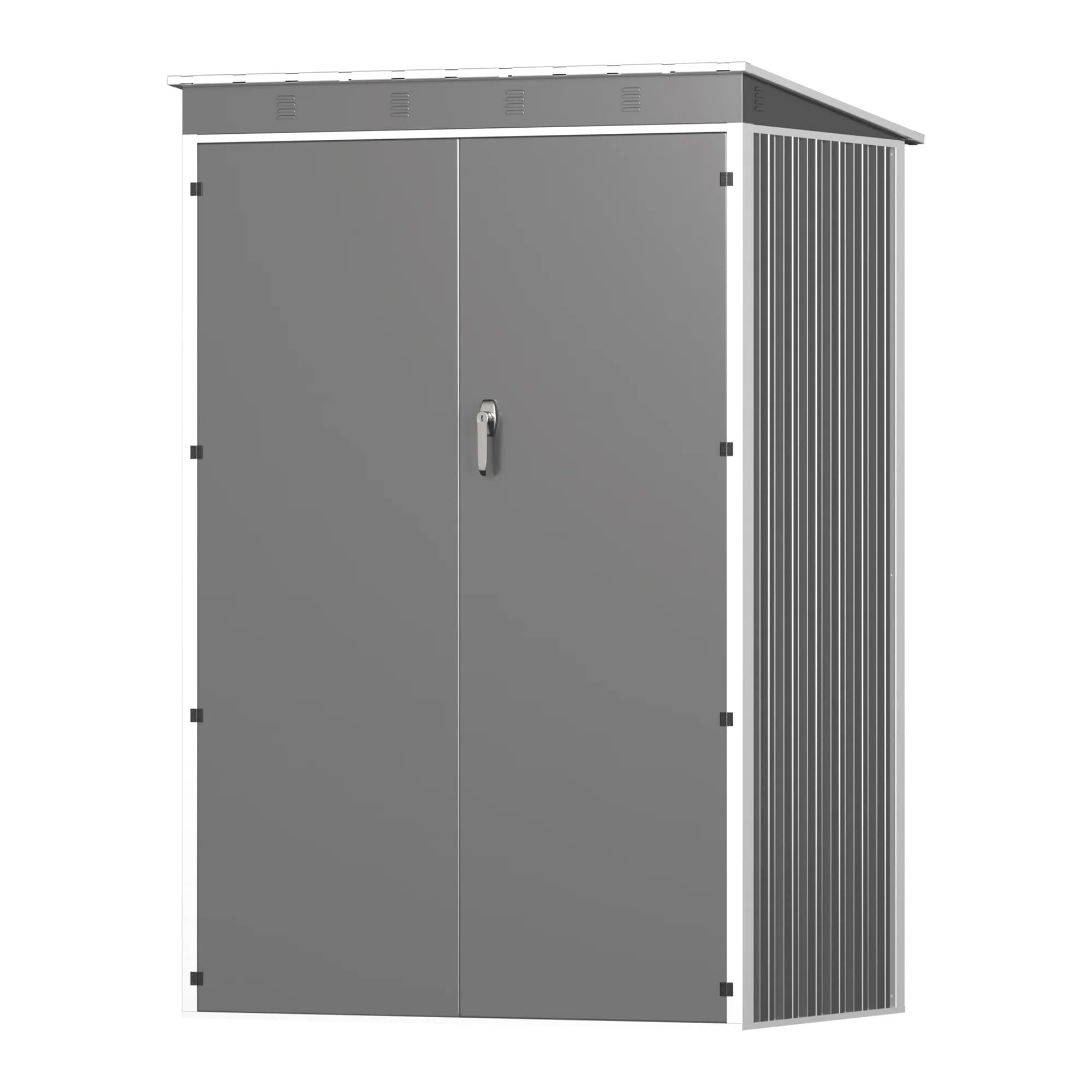 1677【2025年新仕様】物置 屋外 スチール 倉庫 戸外収納庫 幅123*奥行き90.5*高185 物置き おしゃれ 大型 収納庫 屋外物置 防さび ベランダ 防水 ドア スチール物置 屋外収納
