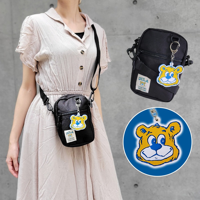 ミニ ショルダーバッグ ミニショルダー メンズ レディース 斜めがけ 軽量 ショルダーポーチ ポーチ ラバーチャーム ブラック 黒