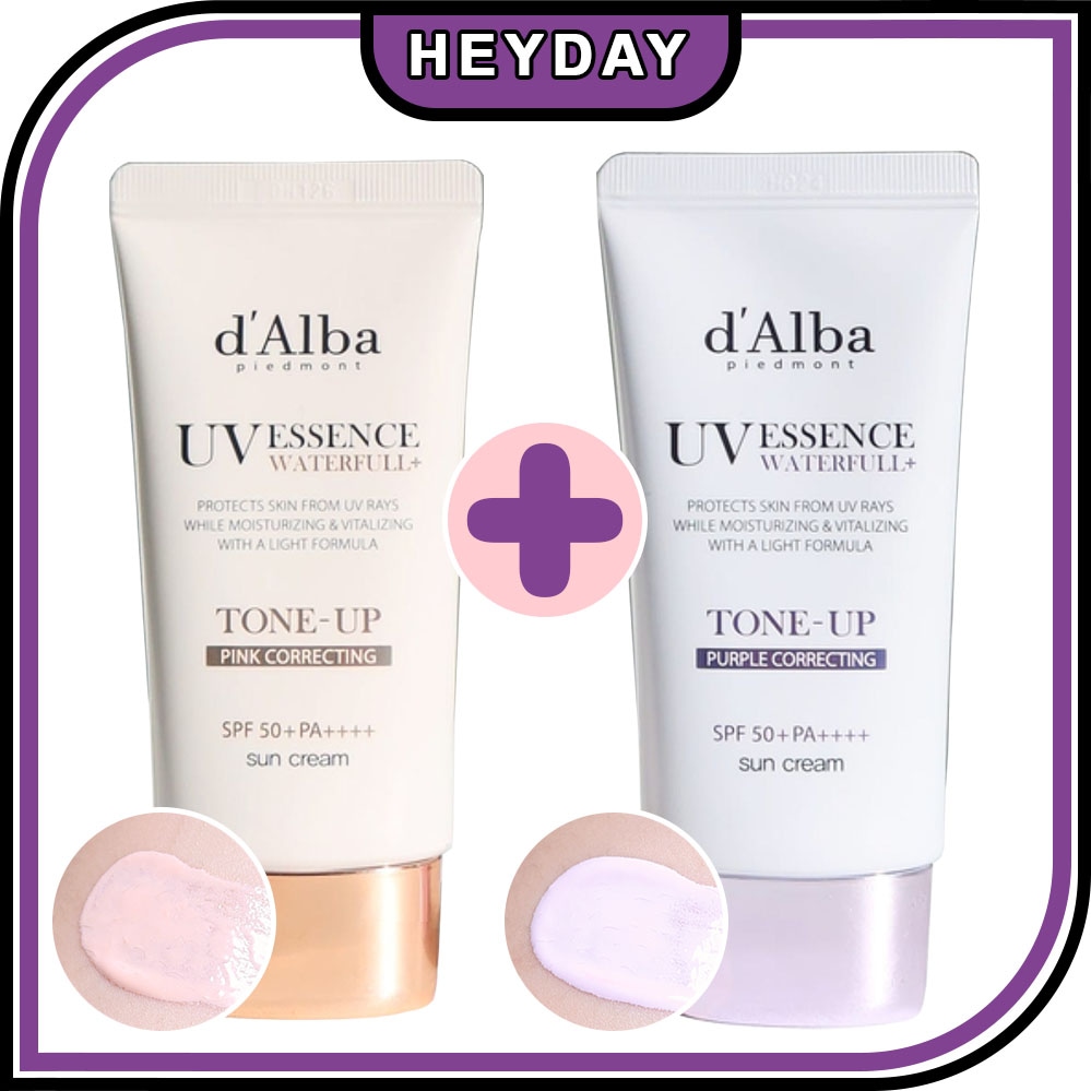 [dAlba][韓国正規品 1+1] ウォータフルトーンアップサンクリーム SPF50+PA++++ ピンク／パープル 化粧下地 5,244円