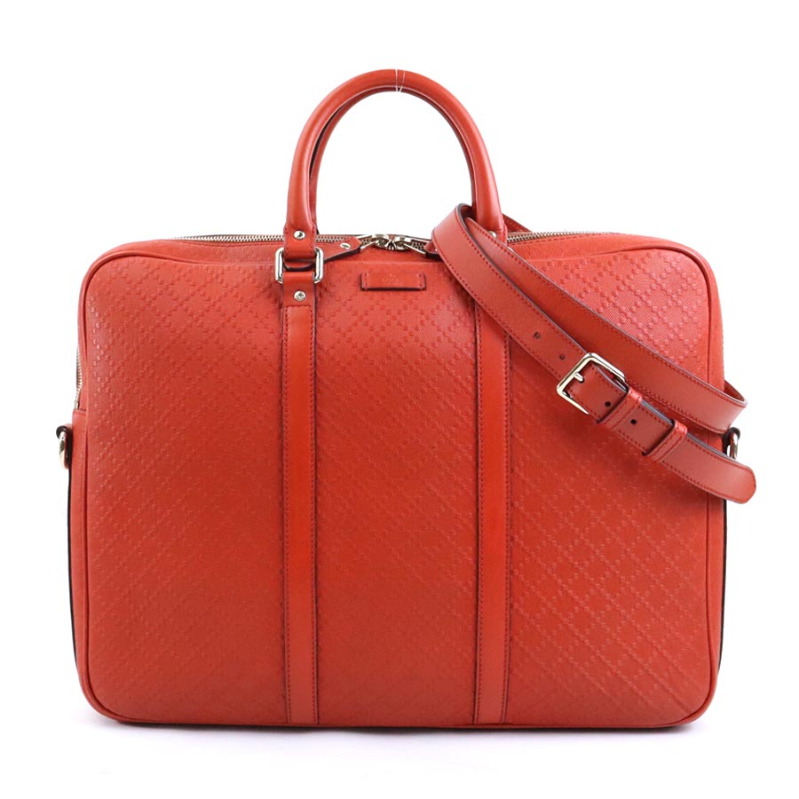 グッチ GUCCI ハンドバッグ ショルダーバッグ ビジネスバッグ ディアマンテ レザー オレンジ系 メンズ 208463 r10297a