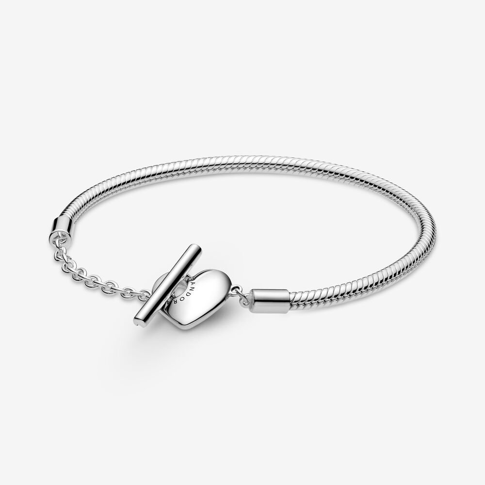 パンドラHeart T Bar Snake Chain Bracelet 599285C00