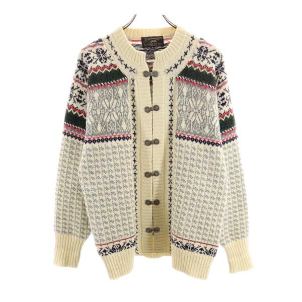 ジム ウール 長袖 ニット カーディガン M ベージュ系 gim メンズ