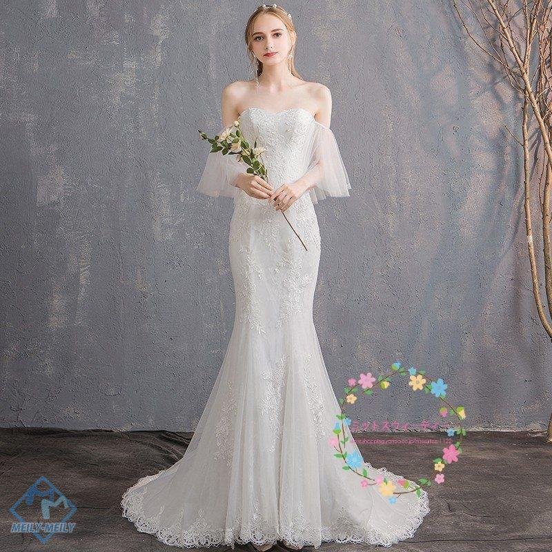 ウエディングドレス 安い ウエディング 花嫁 結婚式 白 マーメイドラインドレス マーメイドドレス