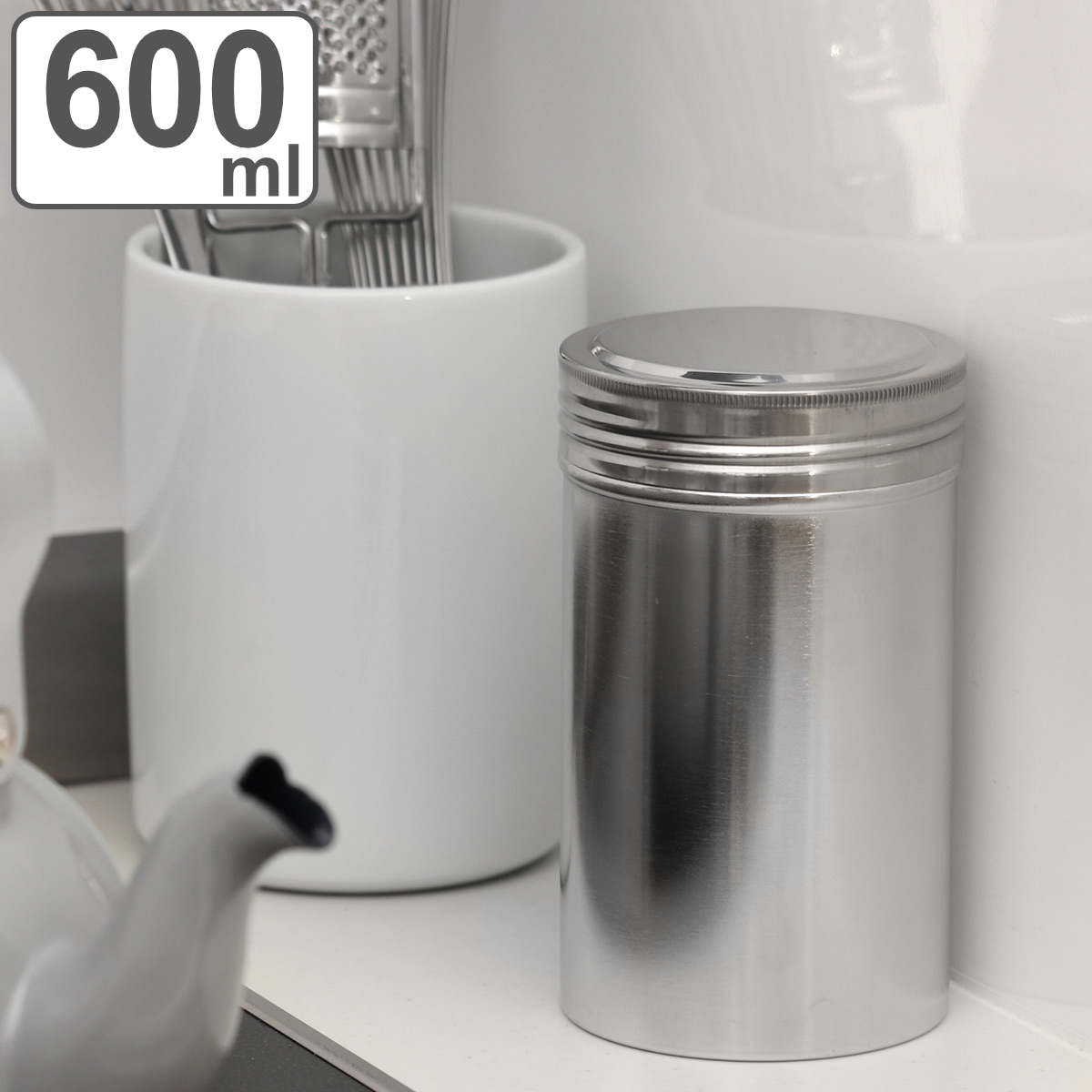 保存容器 600ml ルフレ缶 スーパージャンボ SALUS セイラス 密閉 ステンレス 食洗機対応 日本製 ステンレス保存容器 調味料入れ スパイス入れ 缶 筒 保存 容器 茶葉 コーヒー豆