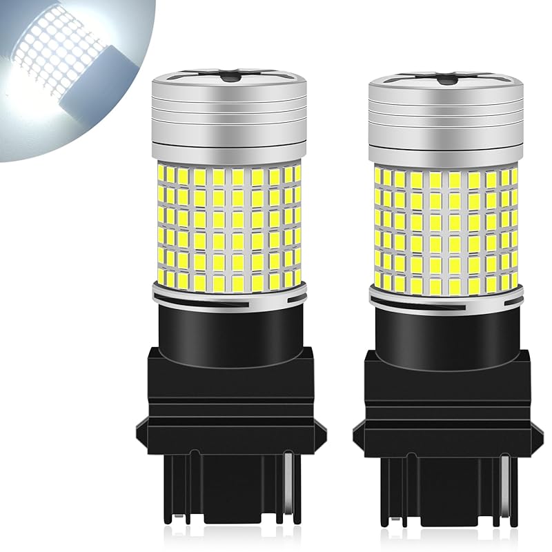 Fenikso T25 3156 LED バックランプ シングル球 ホワイト 後退灯 144連 冷却ファン付き DC12V車用 2個