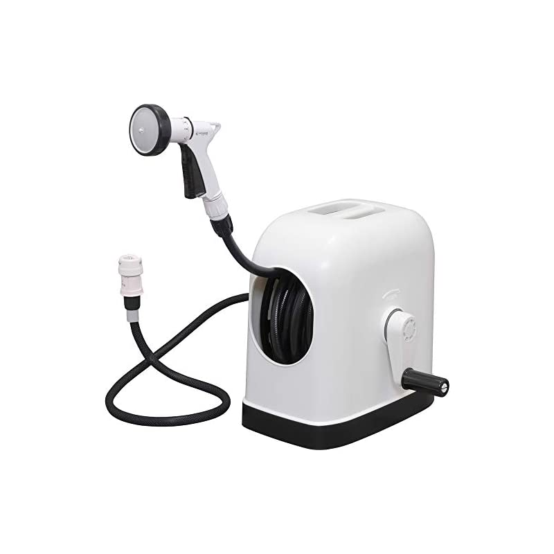 【即納】アイリスオーヤマ 高耐久ホースリールHG【強度3倍】 20m 蛇口ジョイント付 ホース内径12mm 耐圧糸入りホース使用 水形切替機能付 FHHG-20 ホワイト 6,294円