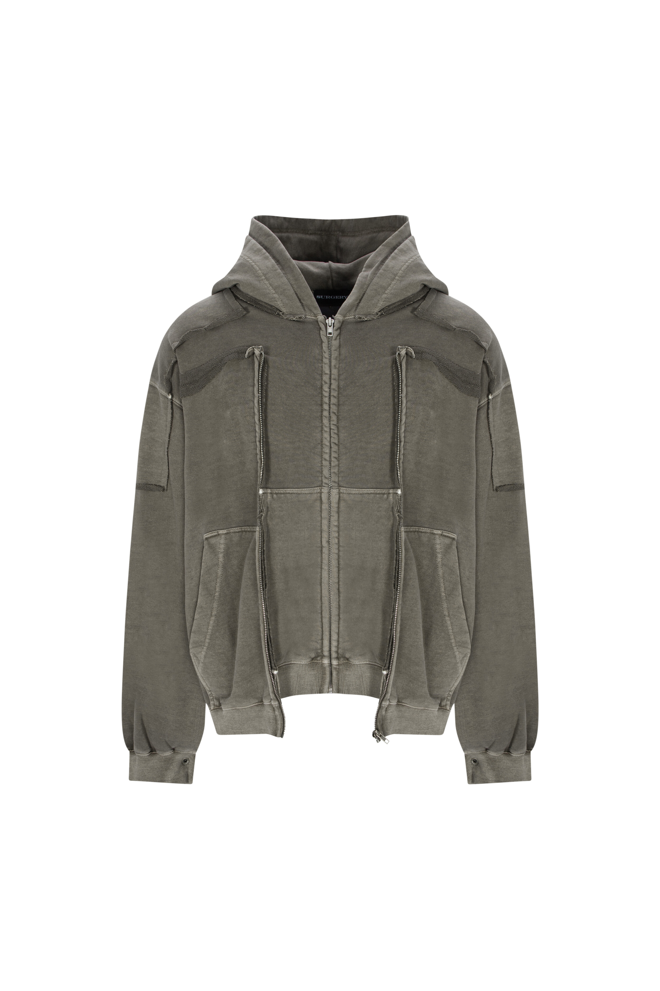 【SURGERY】26SS SURGERY REMAKE PIGMENT CROP HOOD JACKET : COCOA