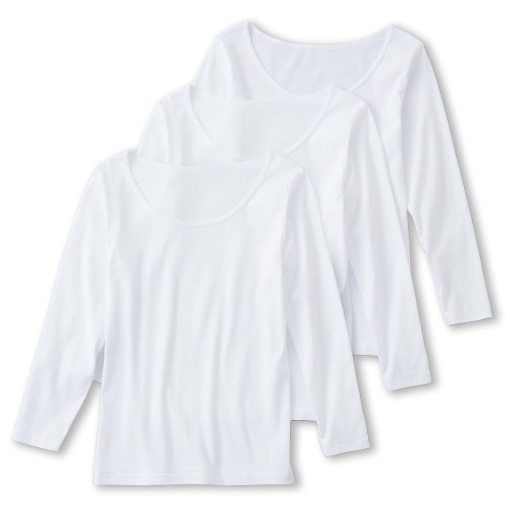 [グンゼ] ベーシック 3枚組 肌に優しい綿100% 8分袖 GM00463 レディース ホワイト