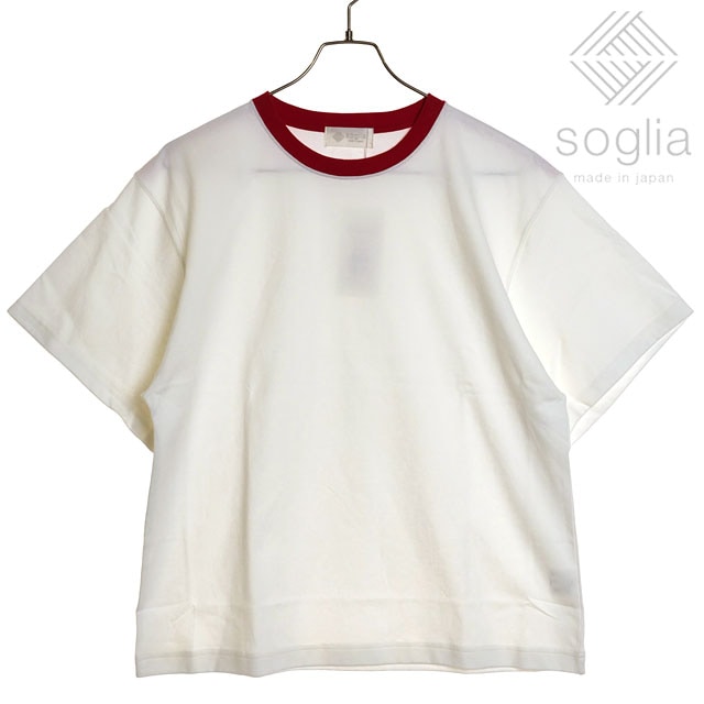 ソリア Soglia メンズ オープンエンド ハーフスリーブ Tシャツ [SS24] OPEN END Half Sleeve T-shirt トップス 日本製 ショートスリーブ 半袖 ホワイト