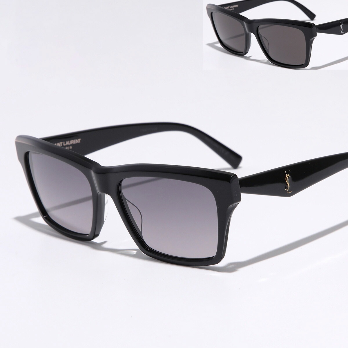 SAINT LAURENT サンローラン サングラス SL M104 レディース スクエア型 セルフレーム フルリム カサンドラ メタルロゴ アイウェア カラー2色