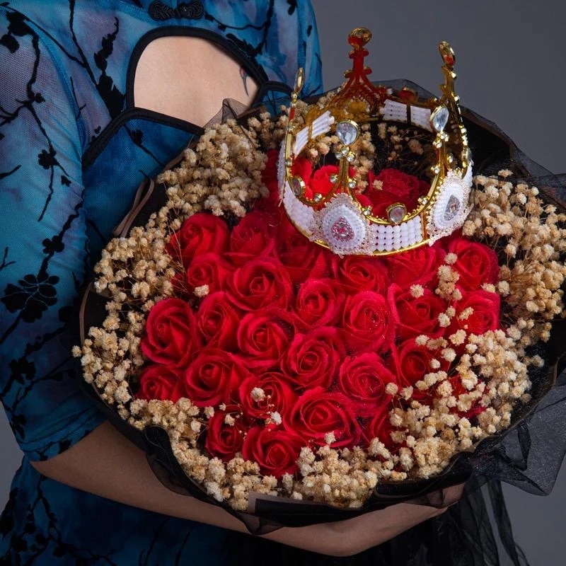 11バラのバラのバラのブーケのバレンタインデーのギフトの贈り物の石鹸の花は母親を結婚に告白する