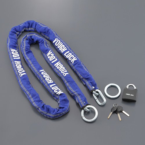YL-01 チェーン+パッドロック 2.5m ブルー YL01チェーンロックBL2.5M