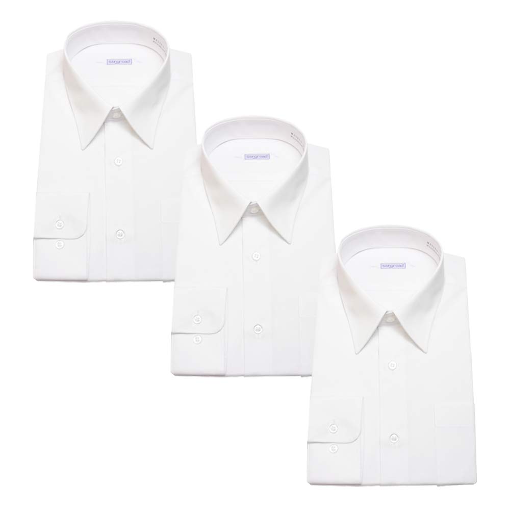 [スティングロード] 男子スクールシャツ 3枚セット 男子 長袖 学生用 スクールシャツ 3枚組 形態安定 制服 Yシャツ カッターシャツ MA3100-AM-3 ホワイト 185