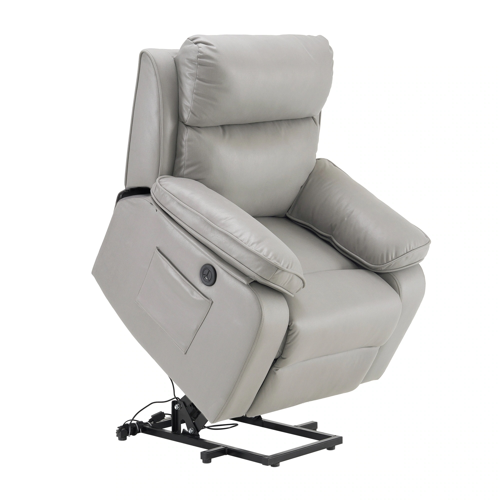 【328】リクライニングソファー 電動昇降 電動 立ち上がり リクライニングソファ オットマン一体型 1人掛け USBポート付き 電動ソファ モーションソファー 耐圧分散 電動ソファー スマホ充電可