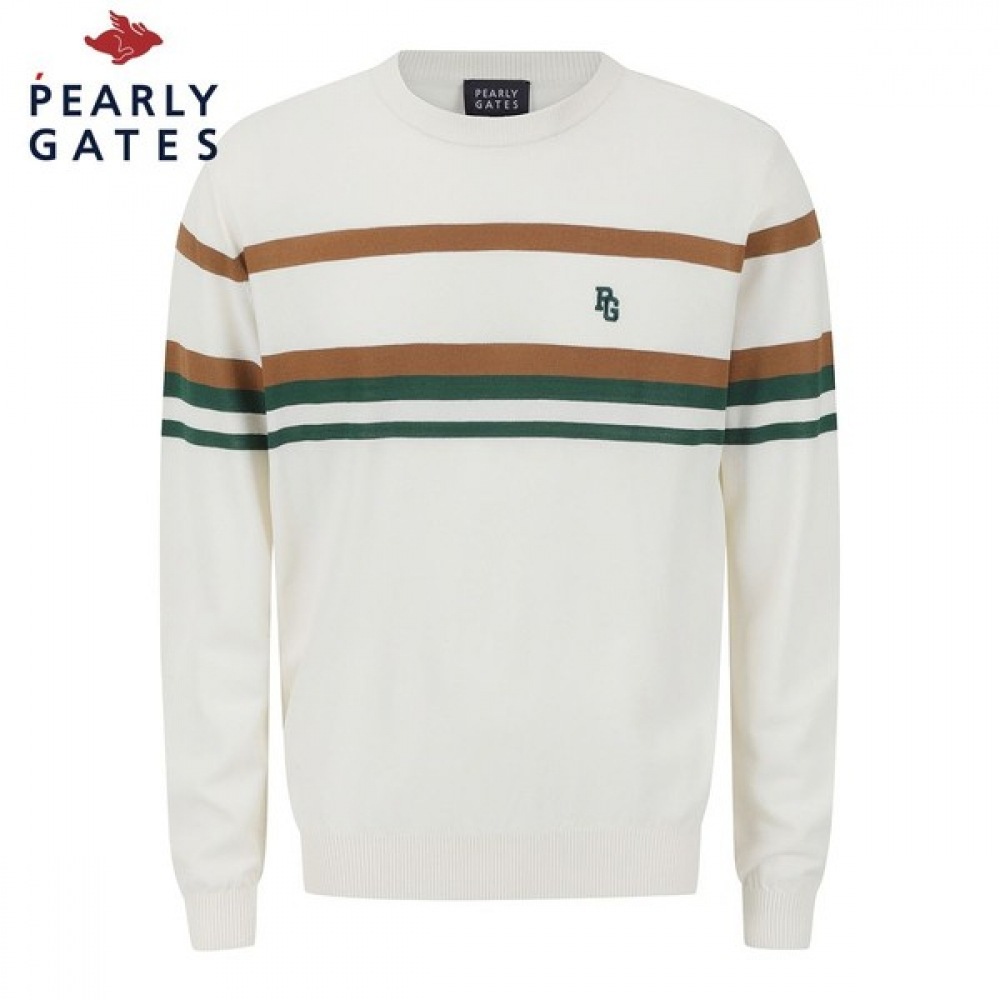 [パリゲイツ] メンズカラーライン長袖ニット