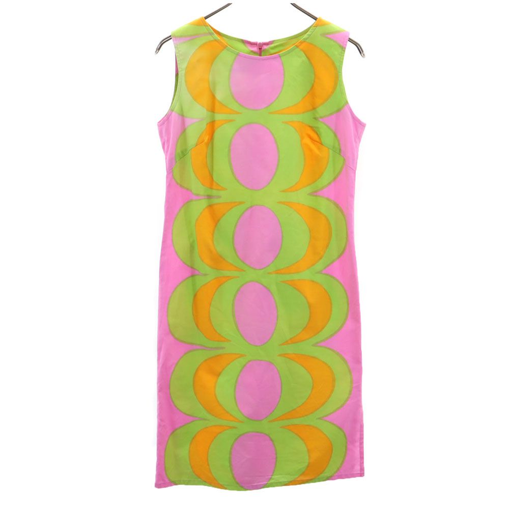 ●希少●マリメッコ ワンピース ●marimekko ミカピーライネン● ミカピーライネン マリメッコ 総柄 ノースリーブ ワンピース 36