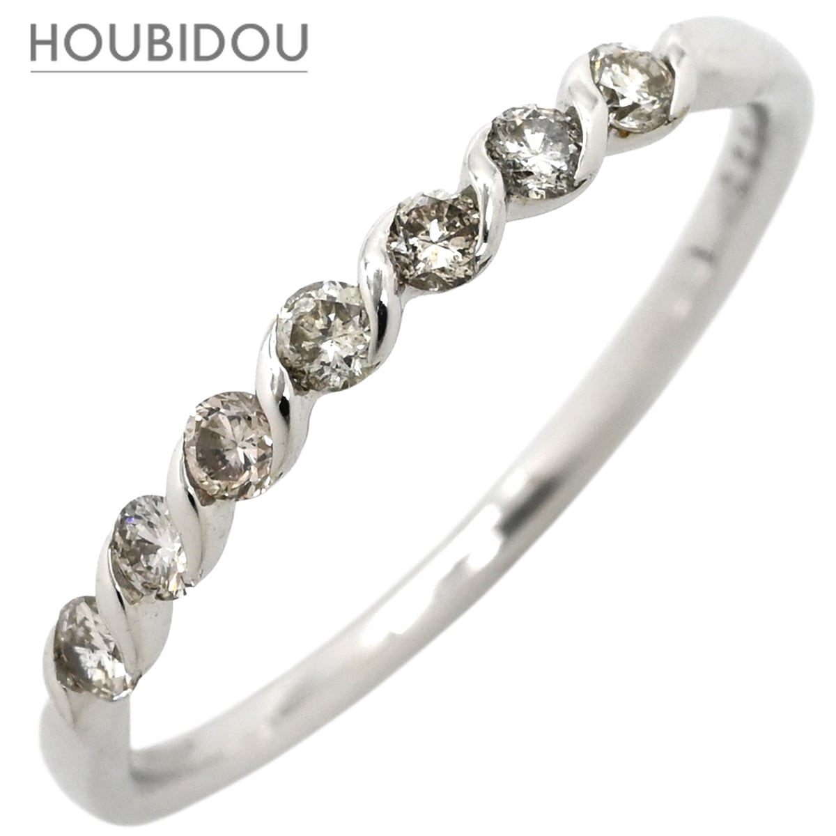 リング 指輪 ダイヤモンドリング 0.20ct ホワイトゴールド 一文字 ダイヤ 18K 750 WG 12号【中古】