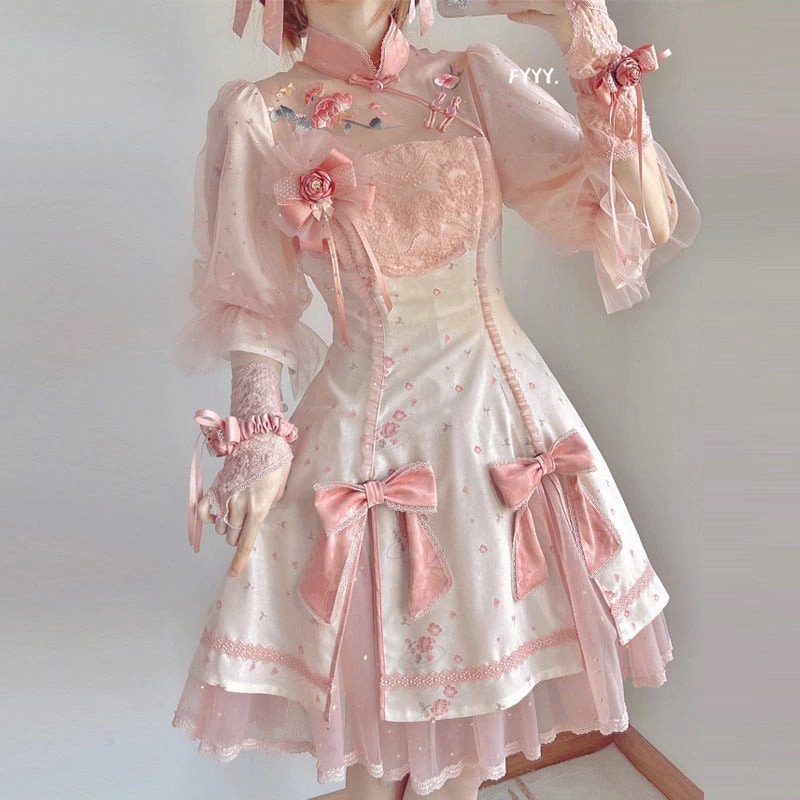 [春は長い]重工業レース千鯉新風漢服女装改良韓服チャイナドレス 母の日