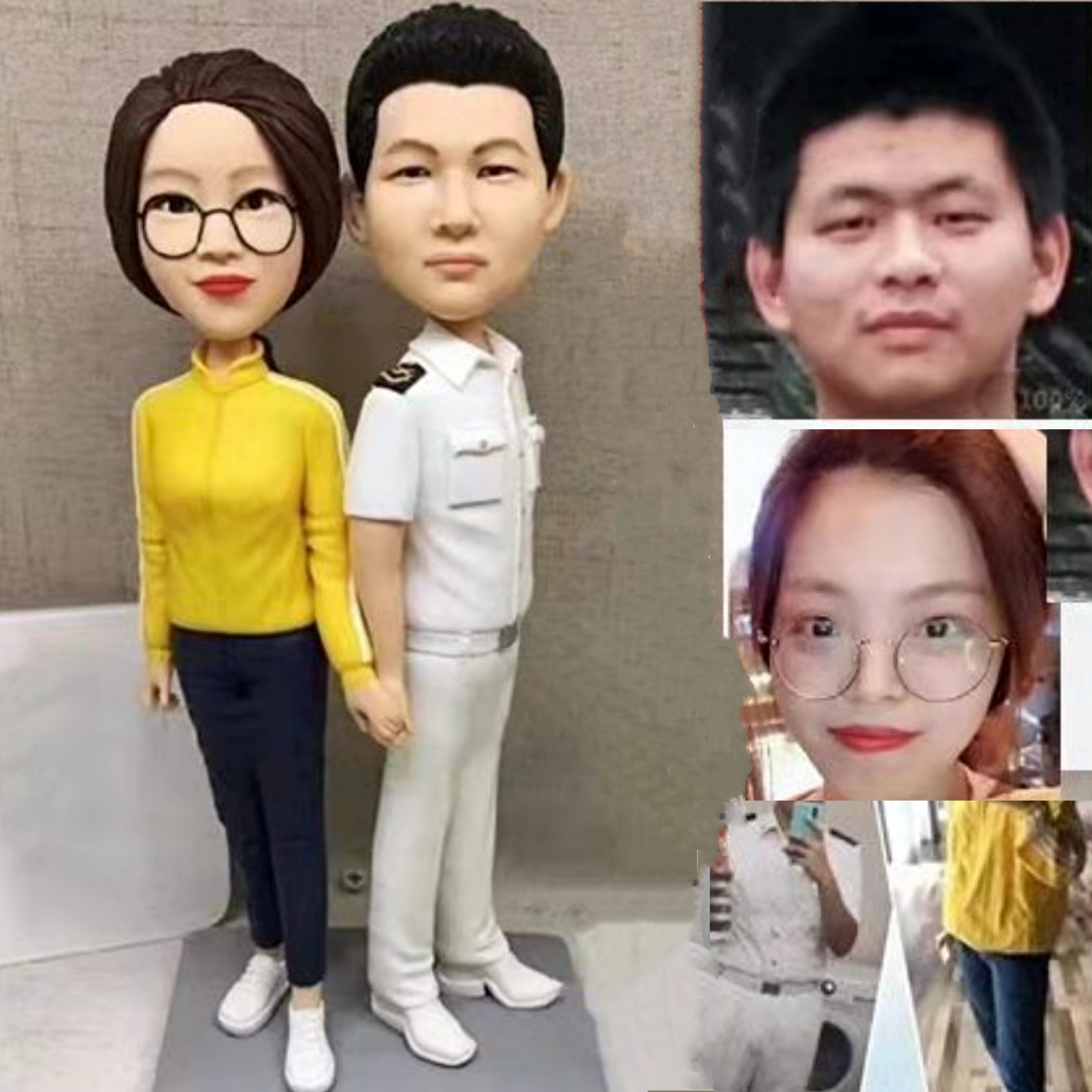 【オーダーメイド】3D肖像画 似顔絵人形 フィギュア 結婚祝い 周年記念日 カップル 彼氏 彼女 夫婦 両親 贈呈品 記念品
